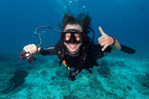 big smile during dive - manta dive gili trawangan